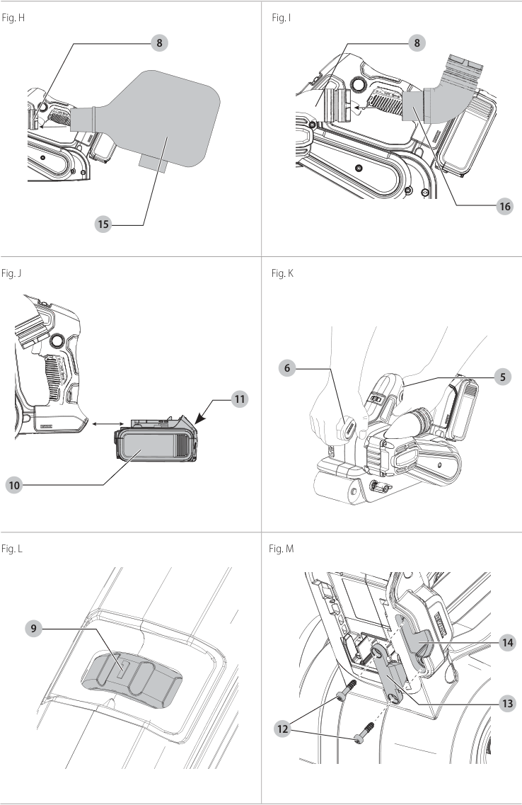 Diagrams of tool assembly and usage