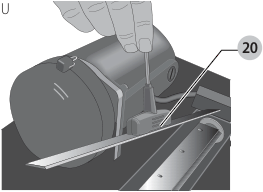 Using magnet on T-wrench to lift knife clamp